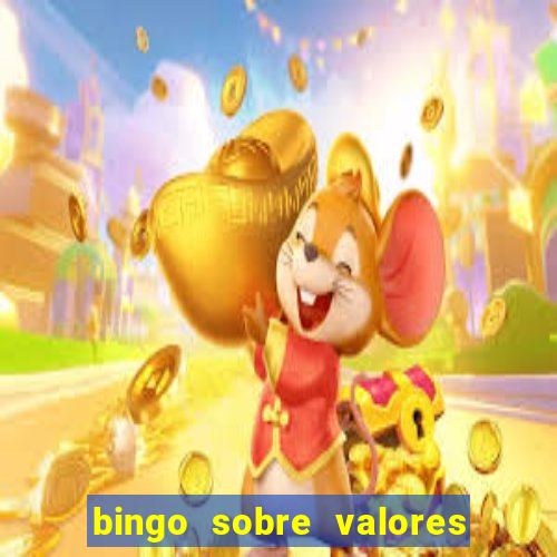 bingo sobre valores para imprimir